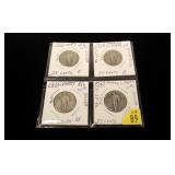 4- Standing Liberty quarter dollars: 1925, 1926,