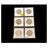 6- Walking Liberty half dollars: 1923-S, 1928-S,