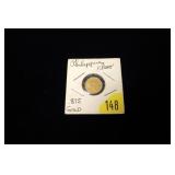 1863 Filipinas gold 1 peso, .875 gold