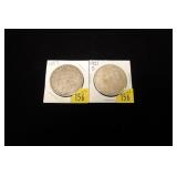 2- Morgan dollars: 1887, 1921