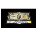$10 Silver certificate, series of 1934A, North