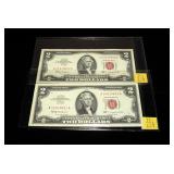 2- $2 United States notes, series of 1963,