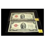2- $2 United States notes, series of 1928G