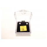 14K White gold round brilliant cut diamond stud