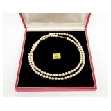 35" Pearl necklace with 14K yellow gold clasp