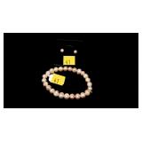 7" 7-9mm Pink freshwater pearl bracelet with