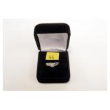 Sterling silver diamond halo ring,