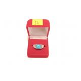 Sterlig silver square turquoise ring, size 12
