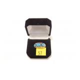 Sterling silver turquoise three-stone ring, size 9