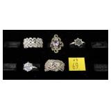 5- Sterling silver rings