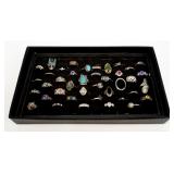 40- Sterling silver and fashion rings