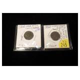 2- 1865 Indian Head cent