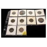 10- U.S. 2-cent pieces 1864-1868