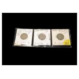 3- Liberty nickels: 1883, 1888, 1894