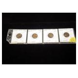 4- 1909 Indian Head cents