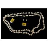 46" 8-9mm Freshwater pearl necklace with matching