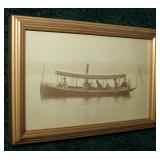 5" x 8" photo of small lake stream driven boat