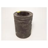 6" carved oriental brush pot