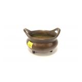 3" handled and footed bronze censer