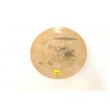 7 3/4" porcelain plate with horse pulling cart