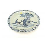 17" blue and white oriental charger with