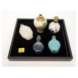 Lot, 5 snuff bottles