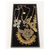 Lot, 6 metal necklaces, some with stones