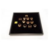Lot, 12 rings with stones