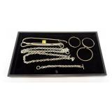 Lot, 4 bracelets and 4 necklaces, metal