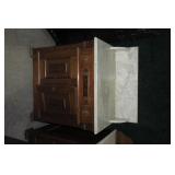 Walnut Victorian marble top dry sink with raised