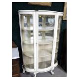 37.5" Painted curved glass and mirror backed curio