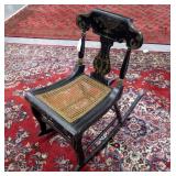 Stenciled caned seat ladies rocker