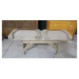 Early pine double washtub bench