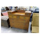 Vintage dresser with six drawers and raised back