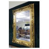 Gold gilt beveled glass mirror (46" x 34.5")