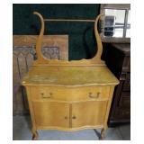 34" birdseye maple commode with towel bar