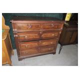 42" Walnut victorian chest of drawers, 5 drawers