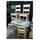 5 PC. porcelain top dinette set with 4 chairs