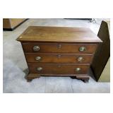 Chippendale cherry 3-drawer bachlors chest