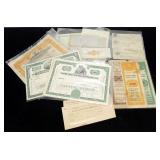 Lot, receipts, stock certificates, miscellaneous