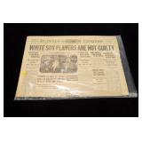 Newspaper Buffalo Express Aug 8, 1921, "White Sox