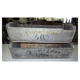 2- Widmer wooden grape boxes with Finger Lakes