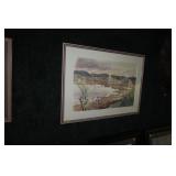 16" x 24" Watercolor, marsh scene, signed James D.