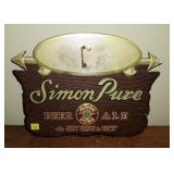 10" x 13" Simon Pure Beer Ale advertising sign