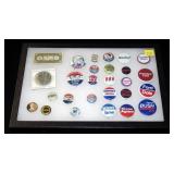 Lot, political pins: Ford, Eisenhower, Bush, Dewey