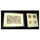 2- W.F. Williams etchings: "Bullfight" proof and