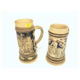 2- German 1/2 liter beer steins