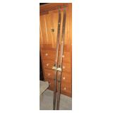 Pair of Vintage "Latu" wooden skis