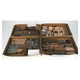 Lot, 4 boxes copper printing blocks