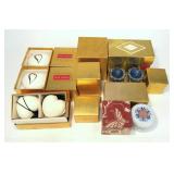 Lot, Estee Lauder porcelain candles, cachepot